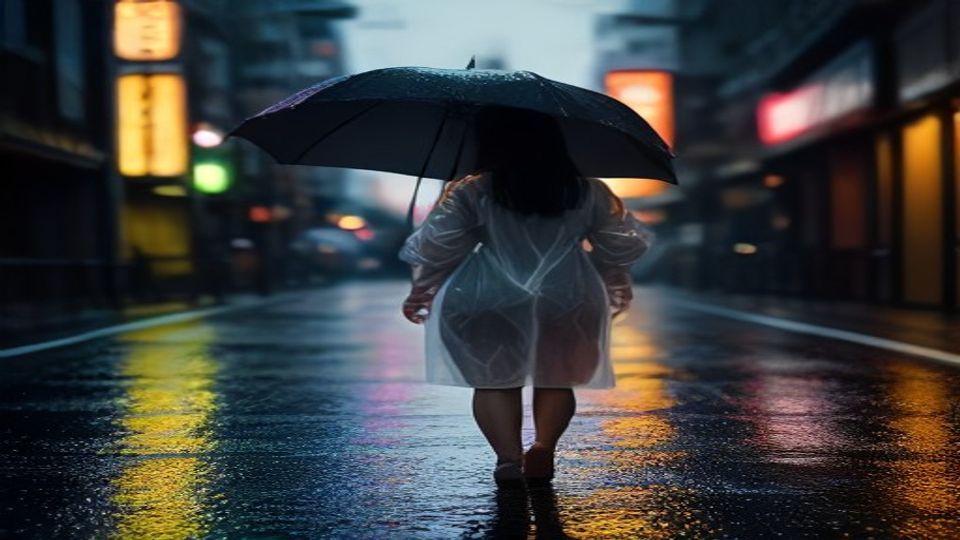 霓虹雨夜,东京小巷